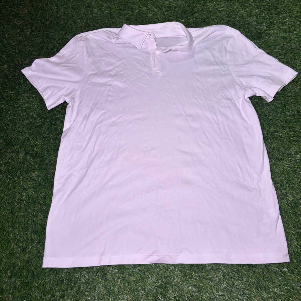 Charles Tyrwhitt Mens White Short Sleeve Polo Shirt Large Cotton Blend 0086